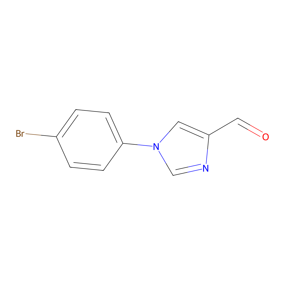 1-(4-bromophenyl)-1H-imidazole-4-carbaldehyde molecular structure, CAS 1782614-74-7