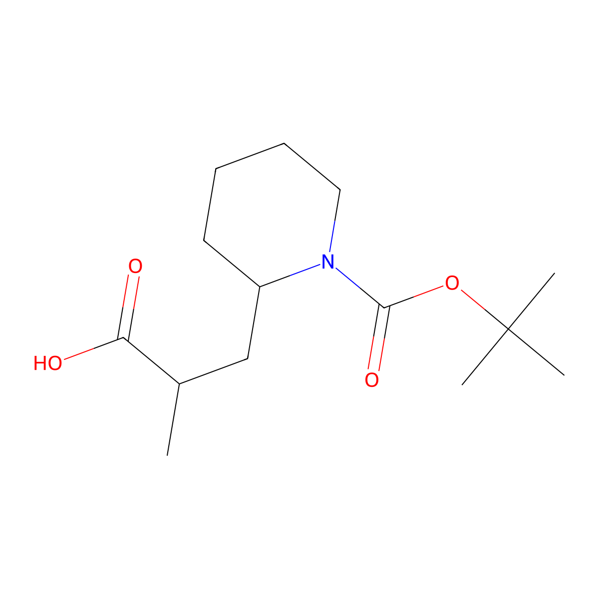 3-{1-[(Tert-butoxy)carbonyl]piperidin-2-yl}-2-methylpropanoic acid molecular structure, CAS 1782623-45-3