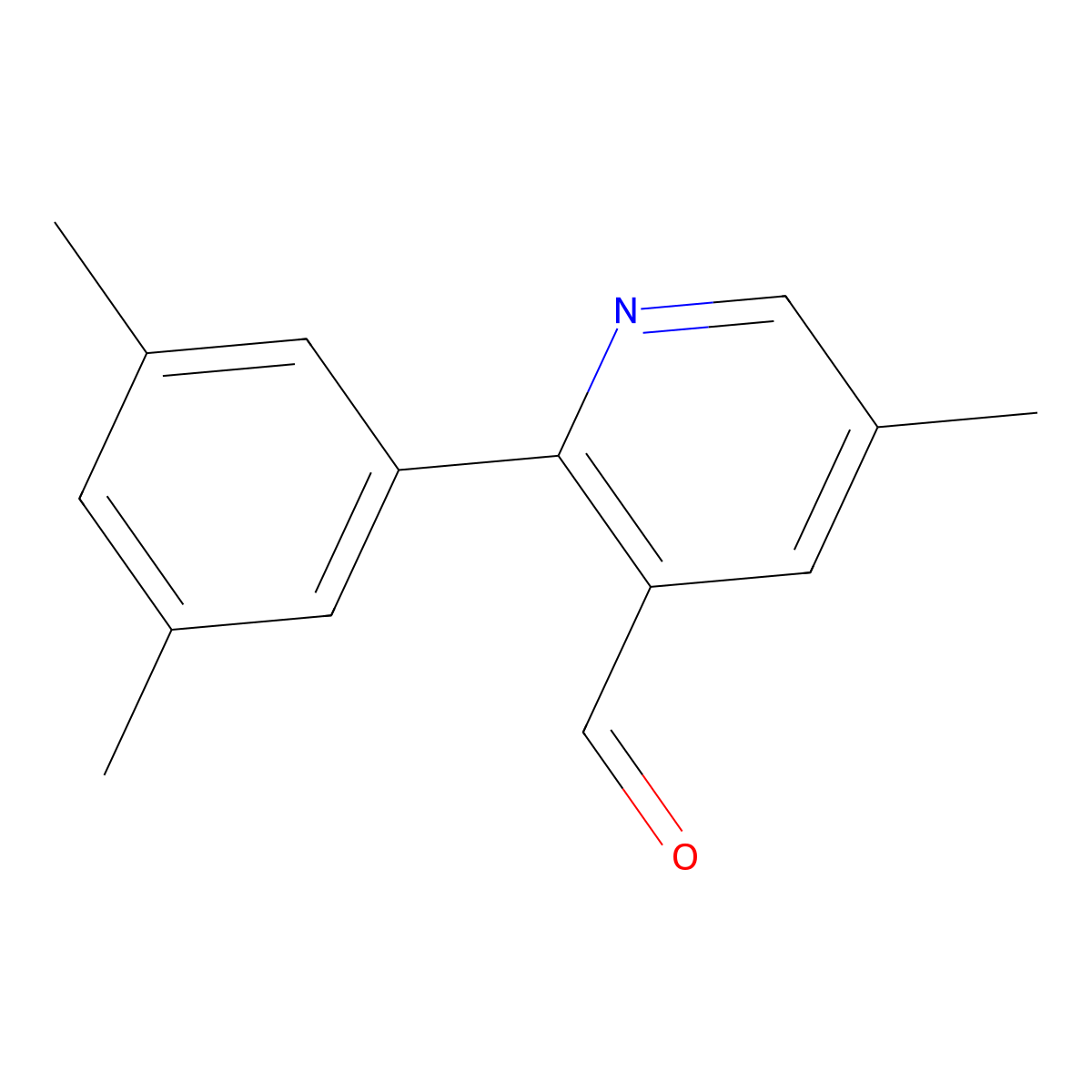 2-(3,5-Dimethylphenyl)-5-methyl-3-pyridinecarboxaldehyde molecular structure, CAS 1782626-07-6