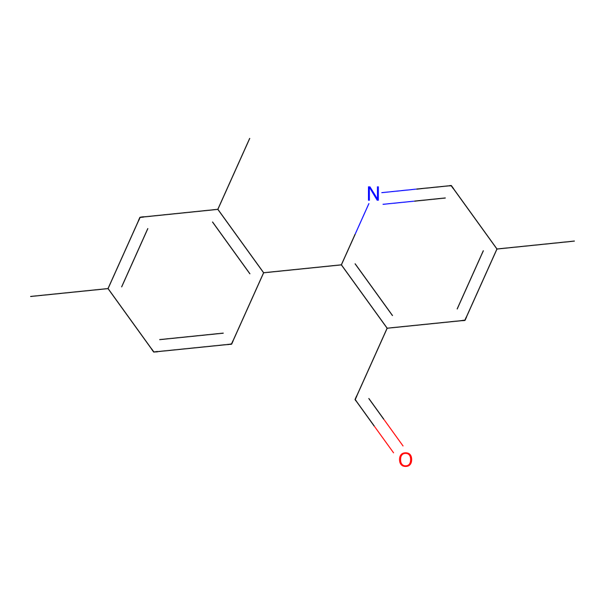 2-(2,4-Dimethylphenyl)-5-methyl-3-pyridinecarboxaldehyde molecular structure, CAS 1782626-16-7