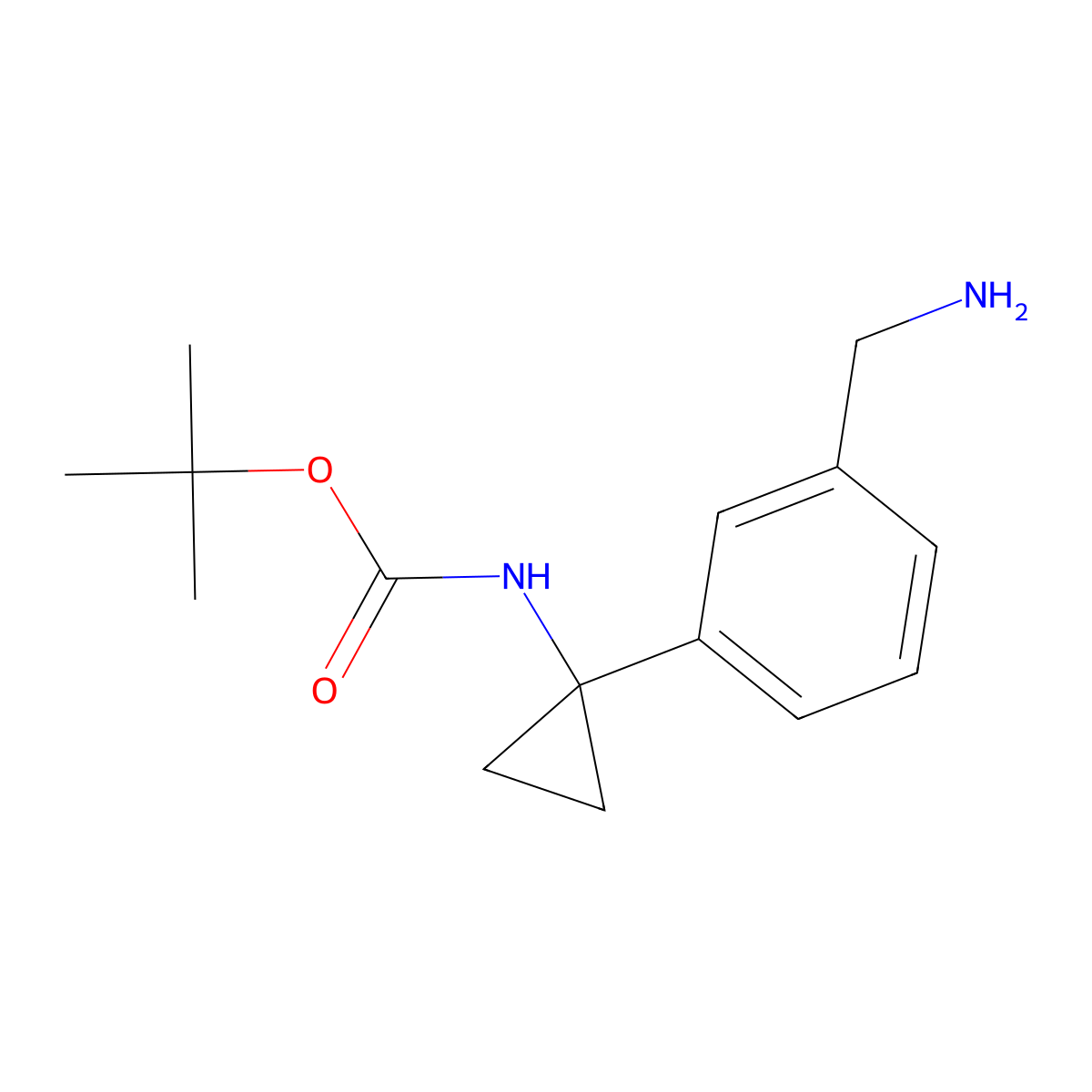 tert-Butyl (1-(3-(aminomethyl)phenyl)cyclopropyl)carbamate molecular structure, CAS 1782626-57-6