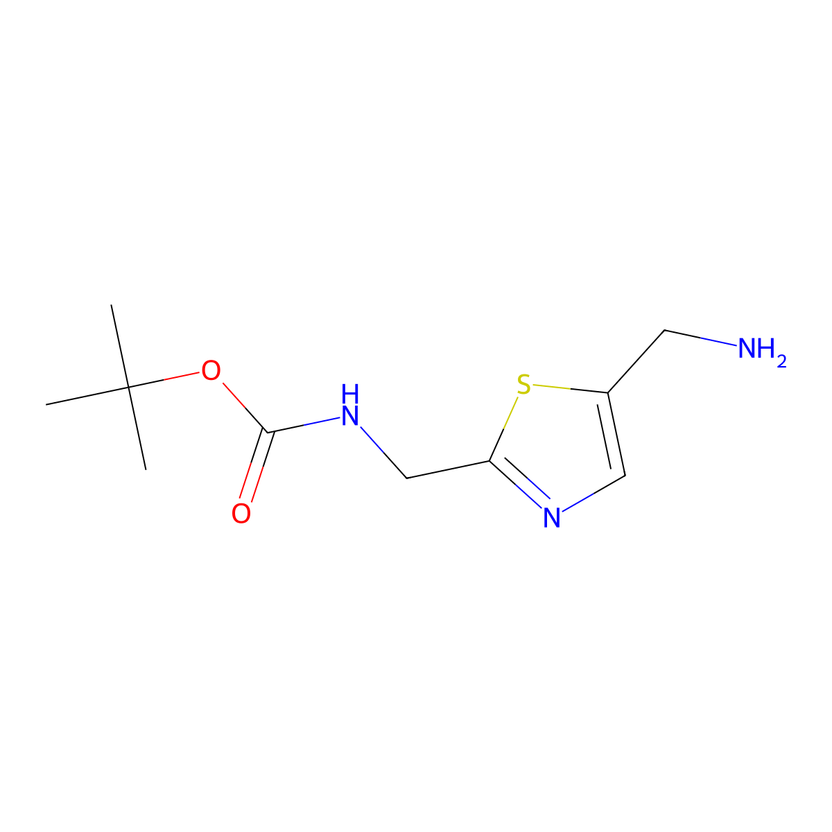 tert-Butyl ((5-(aminomethyl)thiazol-2-yl)methyl)carbamate molecular structure, CAS 1782626-77-0