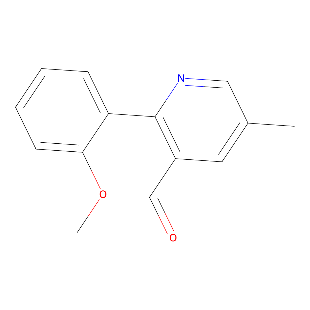 2-(2-Methoxyphenyl)-5-methyl-3-pyridinecarboxaldehyde molecular structure, CAS 1782626-87-2