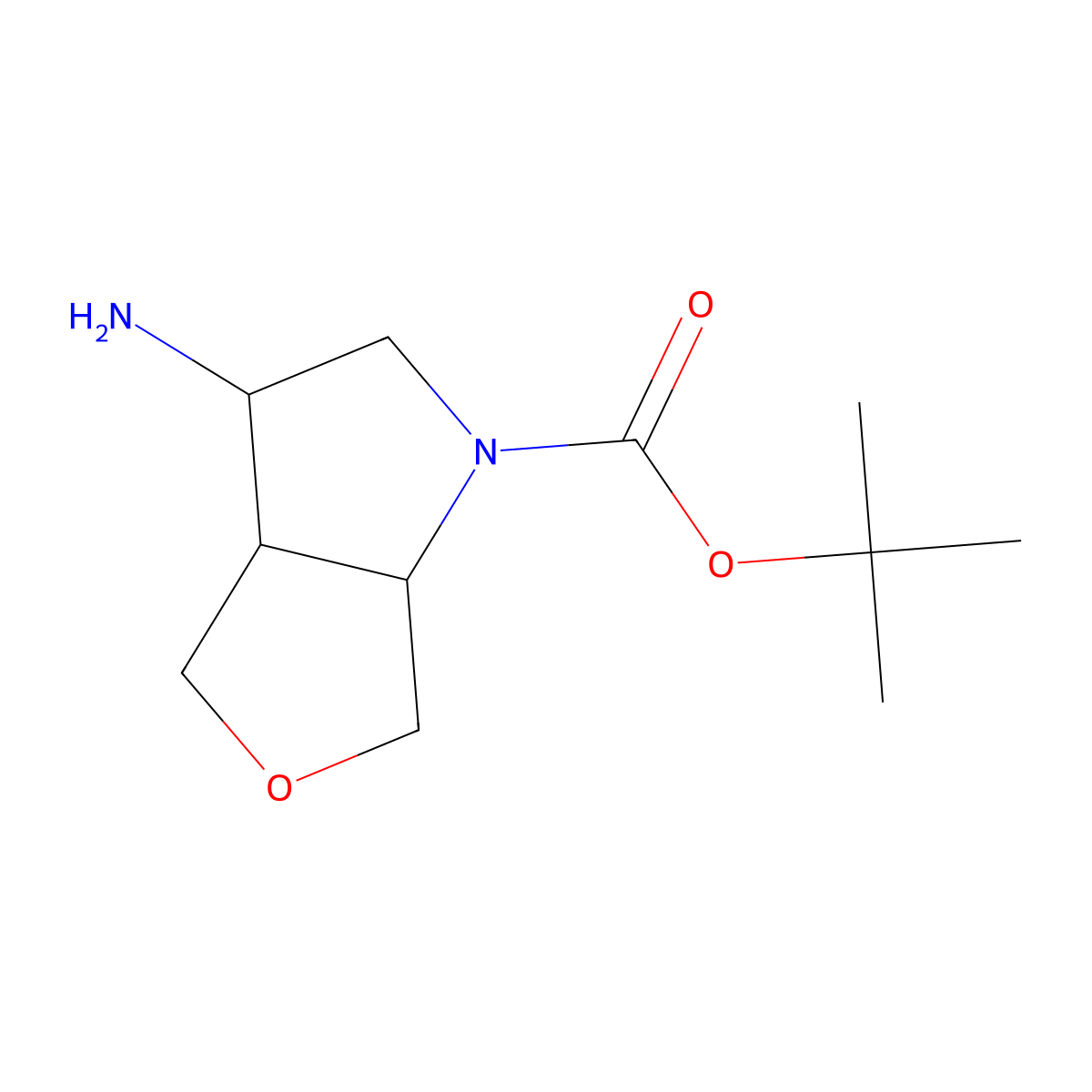 tert-Butyl 3-aminohexahydro-1H-furo[3,4-b]pyrrole-1-carboxylate molecular structure, CAS 1782627-52-4