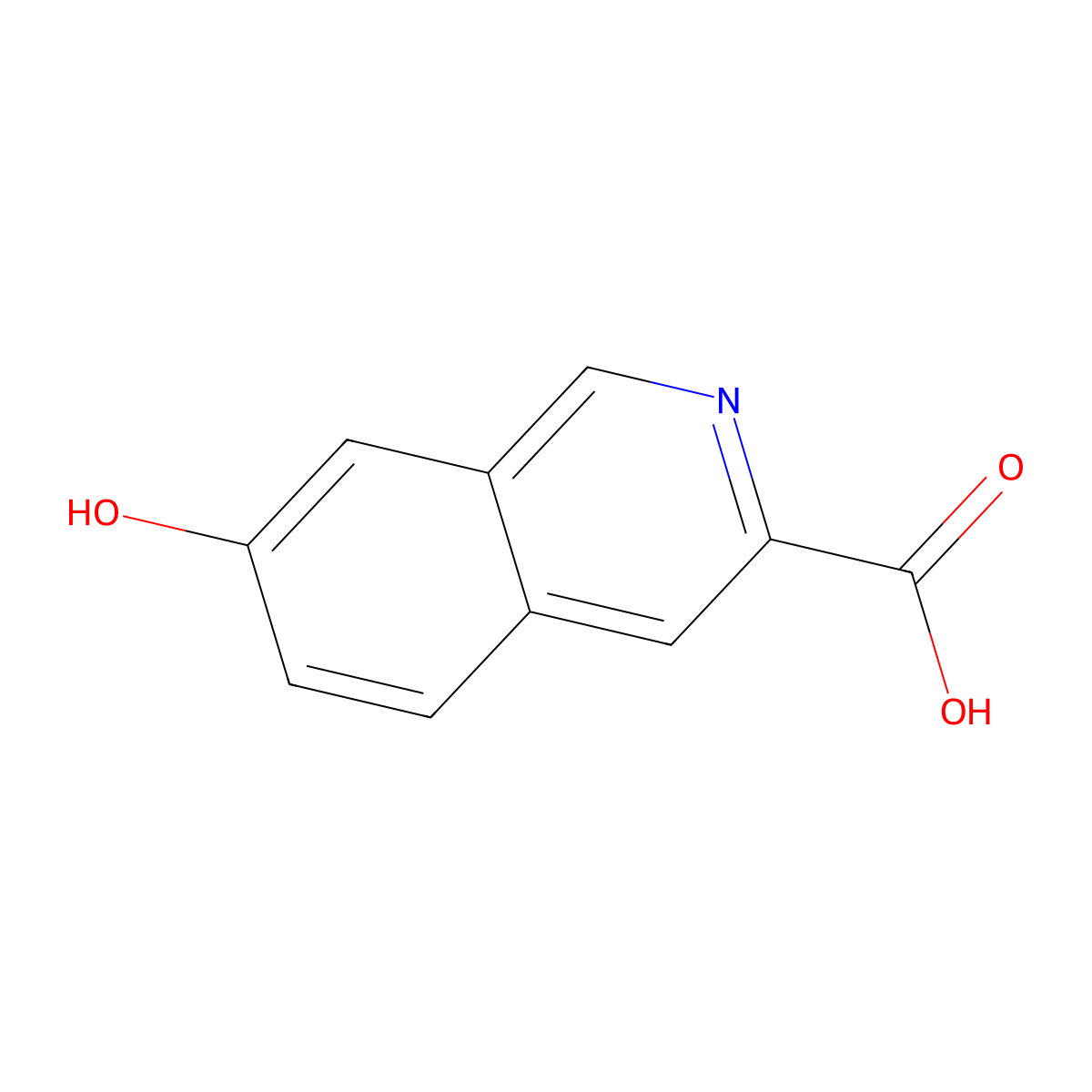 7-Hydroxyisoquinoline-3-carboxylic acid molecular structure, CAS 1782627-71-7