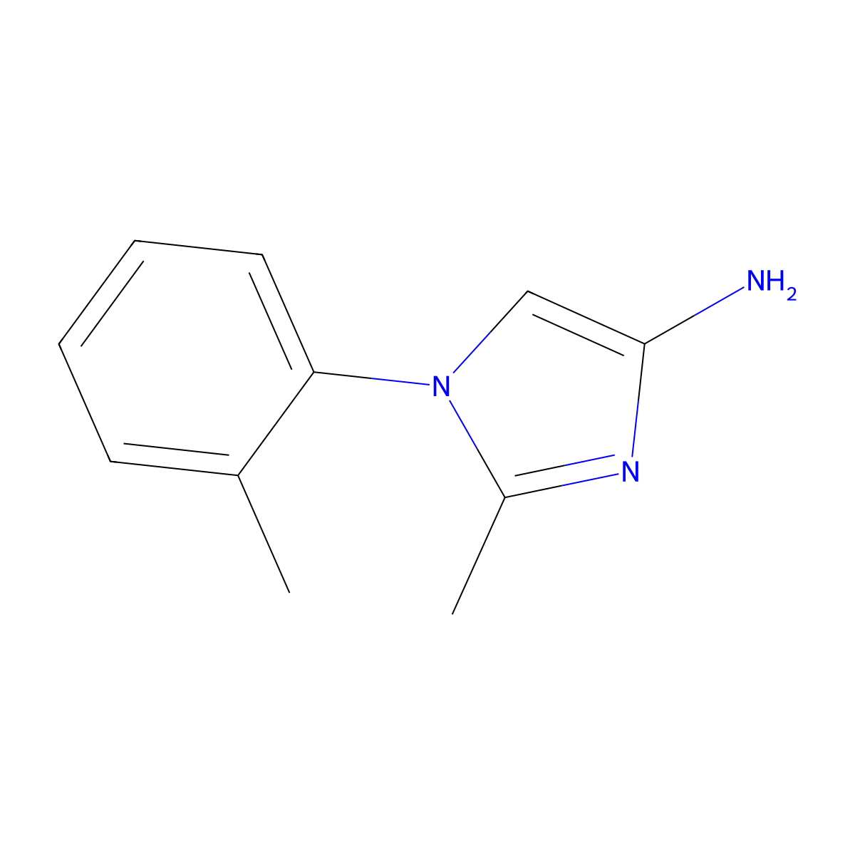 2-methyl-1-(o-tolyl)-1H-imidazol-4-amine molecular structure, CAS 1782627-94-4