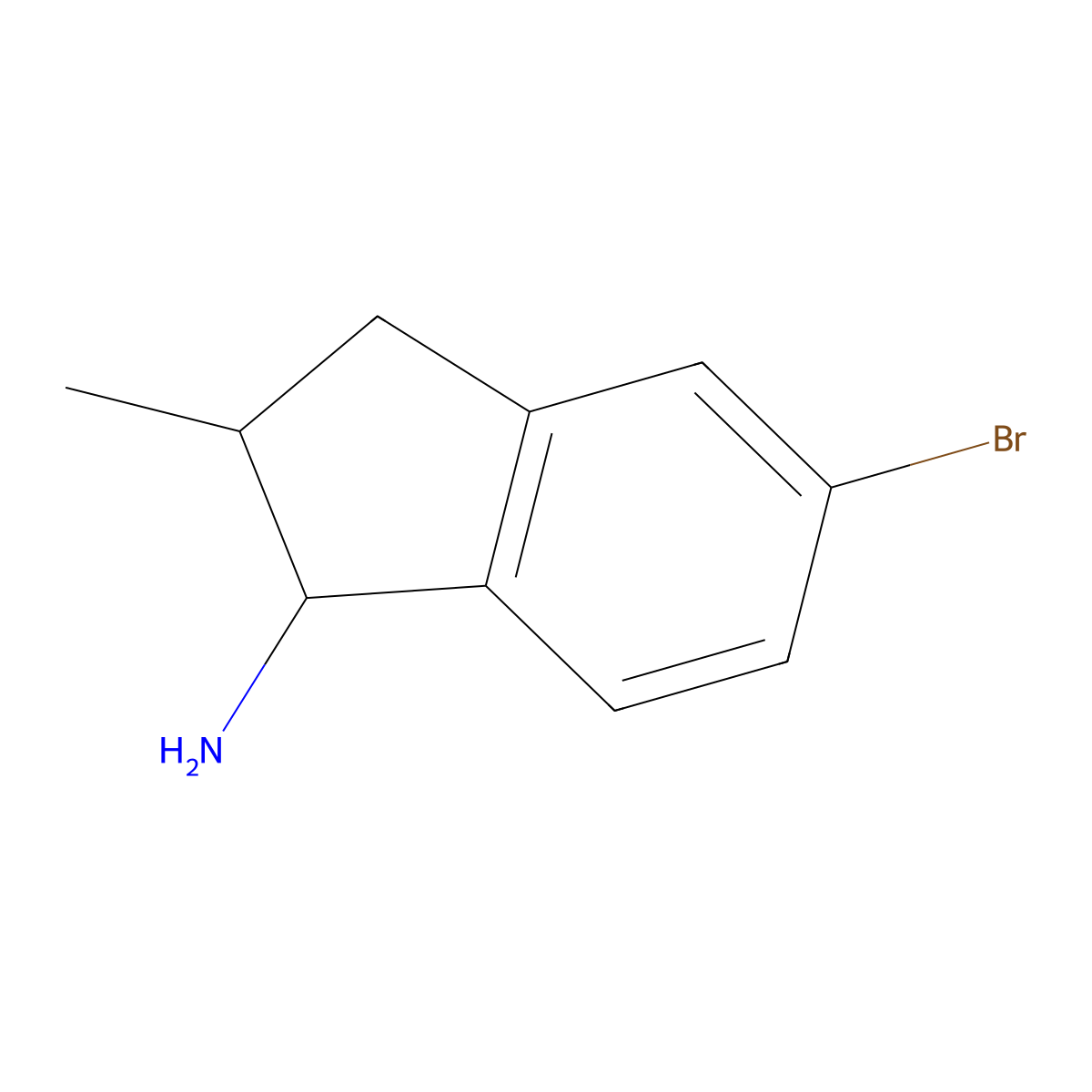 5-bromo-2-methyl-2,3-dihydro-1H-inden-1-amine molecular structure, CAS 1782628-98-1
