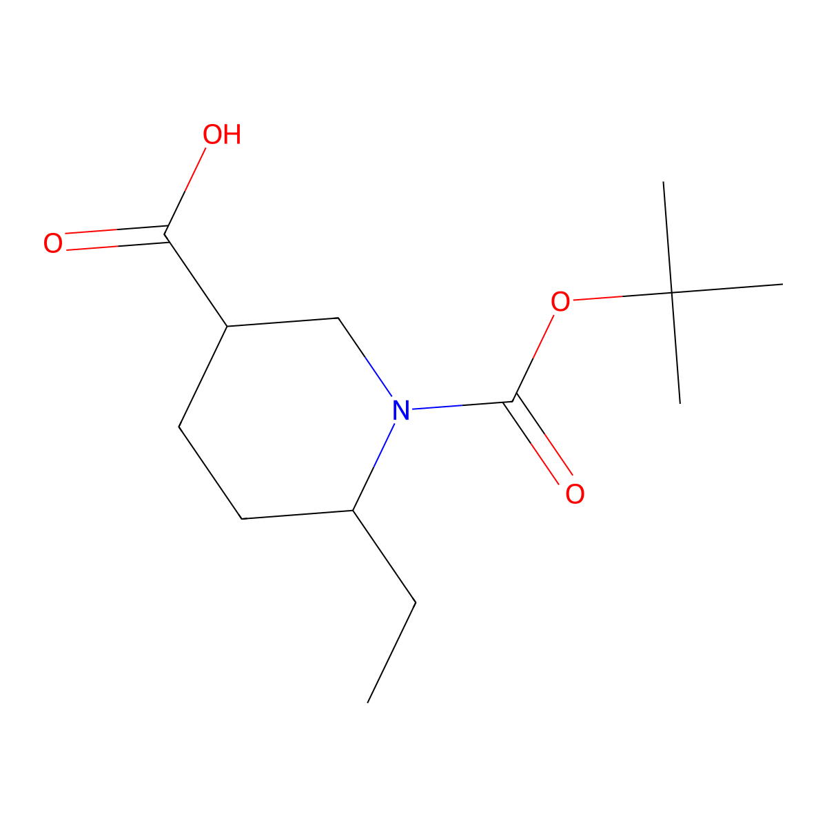1-[(Tert-butoxy)carbonyl]-6-ethylpiperidine-3-carboxylic acid molecular structure, CAS 1782630-46-9