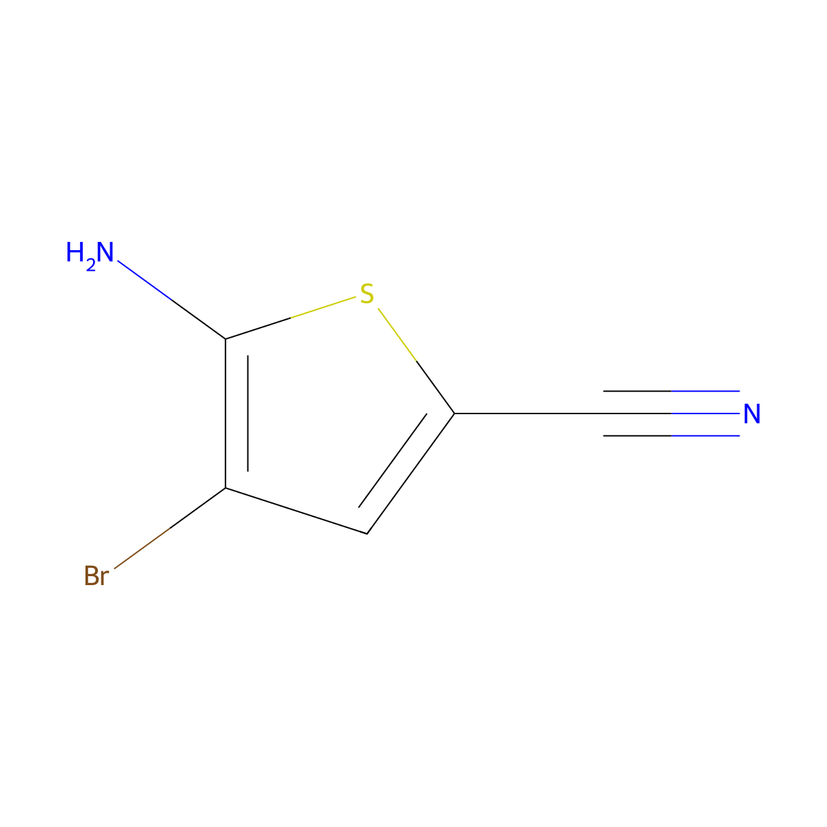 5-Amino-4-bromo-thiophene-2-carbonitrile molecular structure, CAS 1782632-24-9
