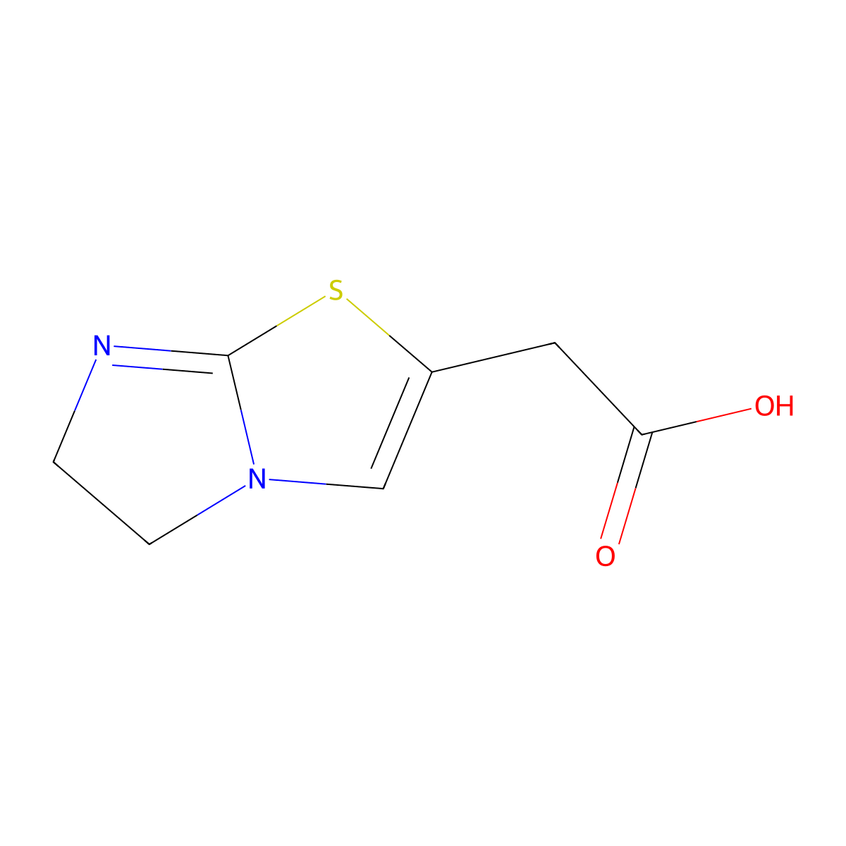 2-{5H,6H-imidazo[2,1-b][1,3]thiazol-2-yl}acetic acid molecular structure, CAS 1782633-54-8