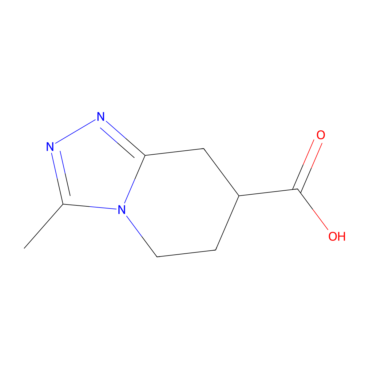 3-methyl-5H,6H,7H,8H-[1,2,4]triazolo[4,3-a]pyridine-7-carboxylic acid molecular structure, CAS 1782633-85-5