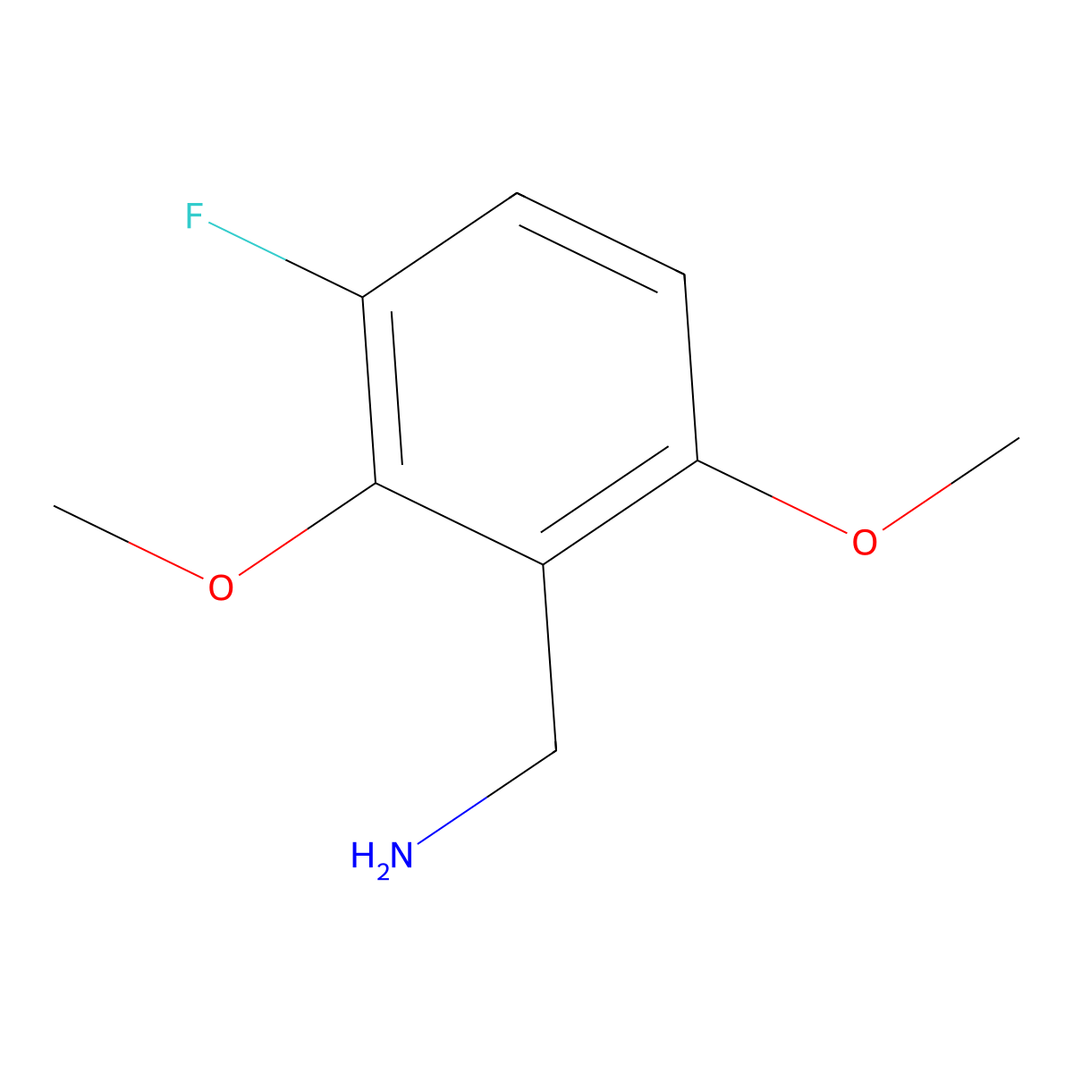 (3-Fluoro-2,6-dimethoxyphenyl)methanamine molecular structure, CAS 1782633-91-3