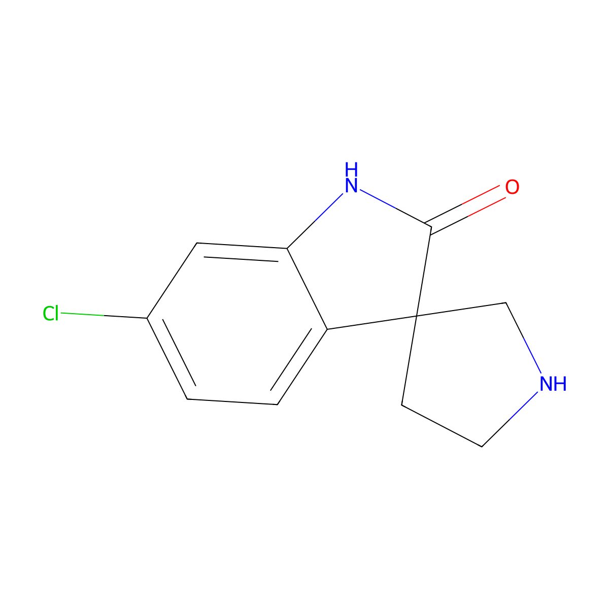 6-Chloro-1,2-dihydrospiro[indole-3,3'-pyrrolidin]-2-one molecular structure, CAS 1782634-38-1