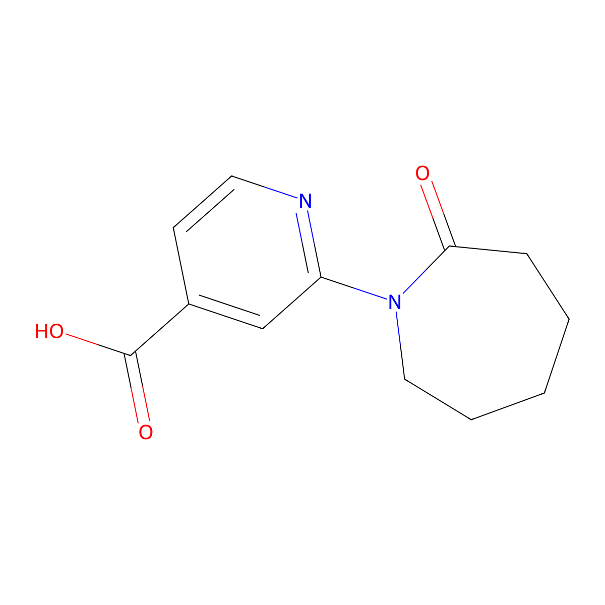 2-(2-Oxoazepan-1-yl)pyridine-4-carboxylic acid molecular structure, CAS 1782638-52-1