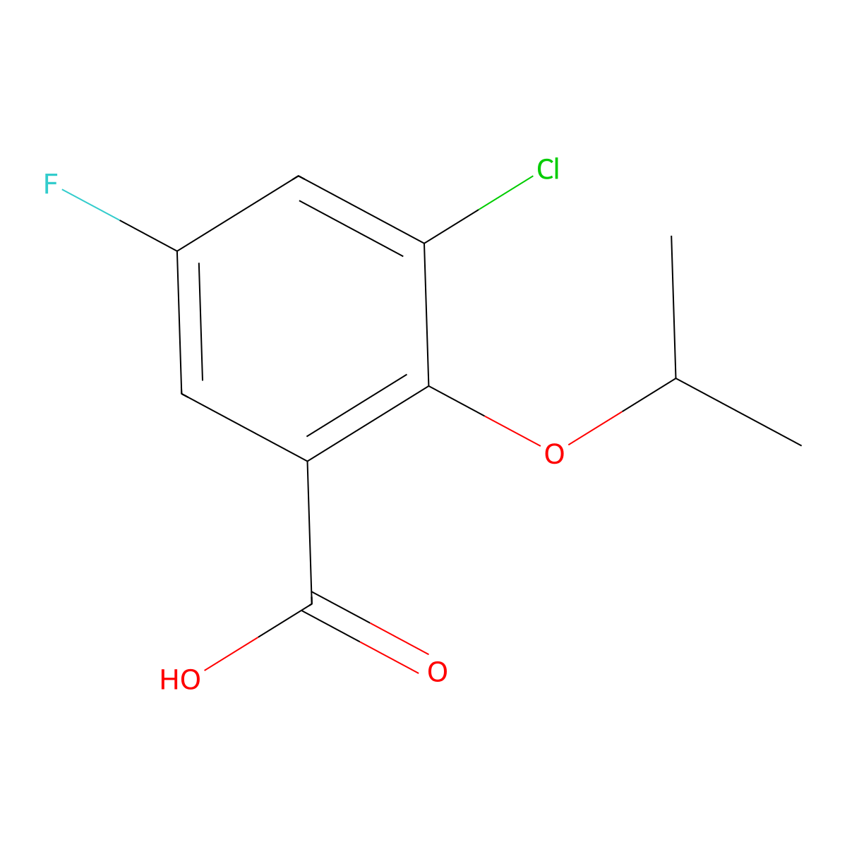 3-Chloro-5-fluoro-2-(propan-2-yloxy)benzoic acid molecular structure, CAS 1782642-42-5