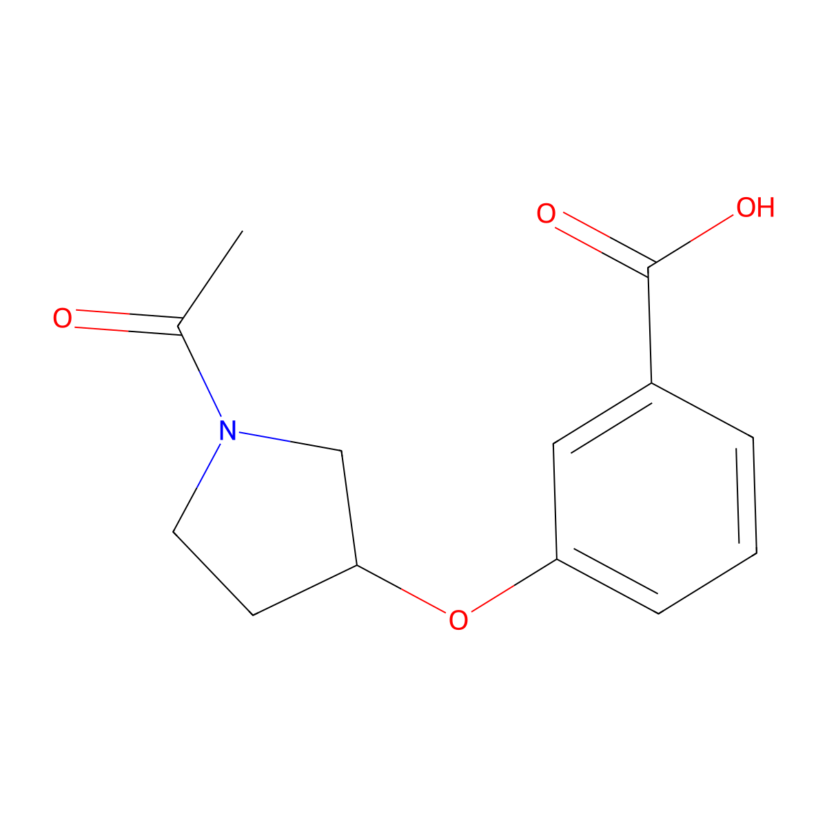 3-[(1-Acetylpyrrolidin-3-yl)oxy]benzoic acid molecular structure, CAS 1782644-92-1