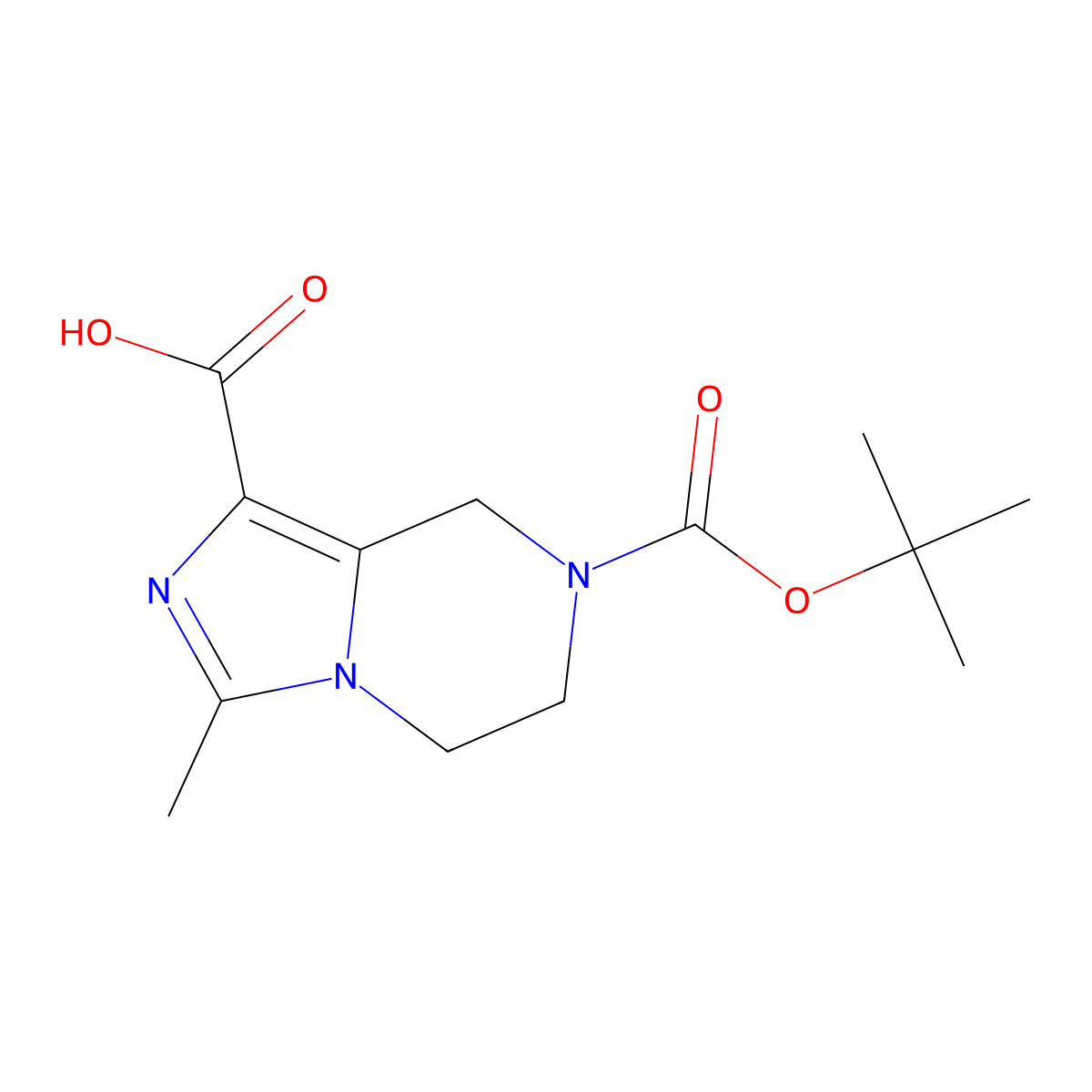 7-[(tert-Butoxy)carbonyl]-3-methyl-5H,6H,7H,8H-imidazo[1,5-a]pyrazine-1-carboxylic acid molecular structure, CAS 1782656-65-8