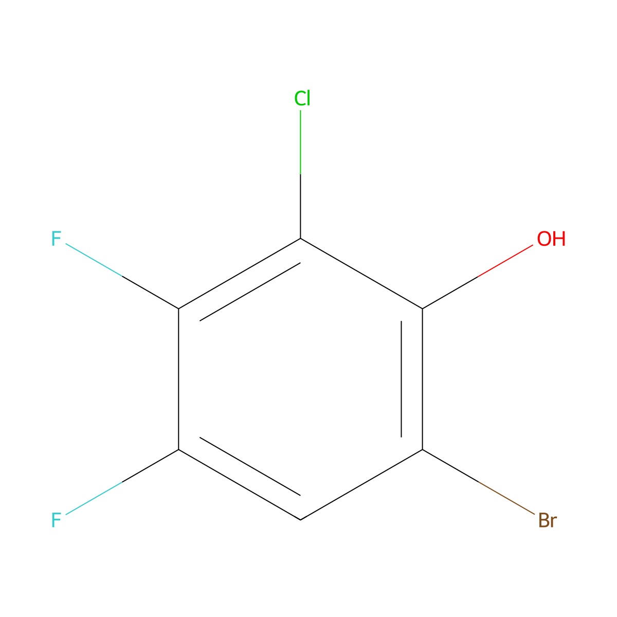 6-Bromo-2-chloro-3,4-difluorophenol molecular structure, CAS 1782658-33-6