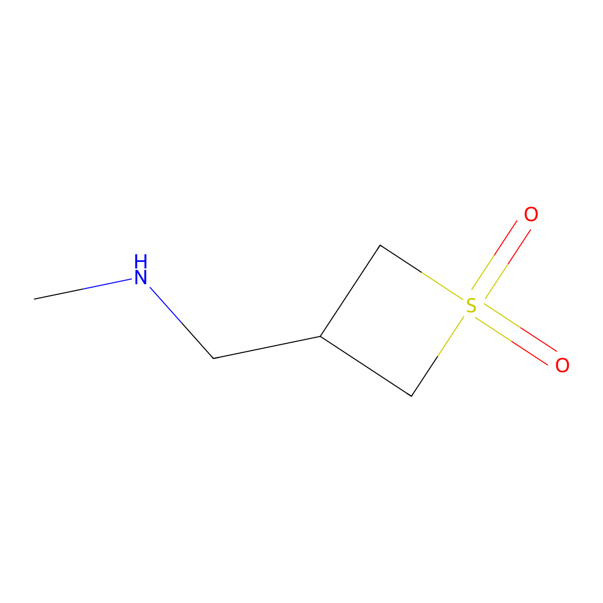 3-[(Methylamino)methyl]-1lambda6-thietane-1,1-dione molecular structure, CAS 1782660-09-6