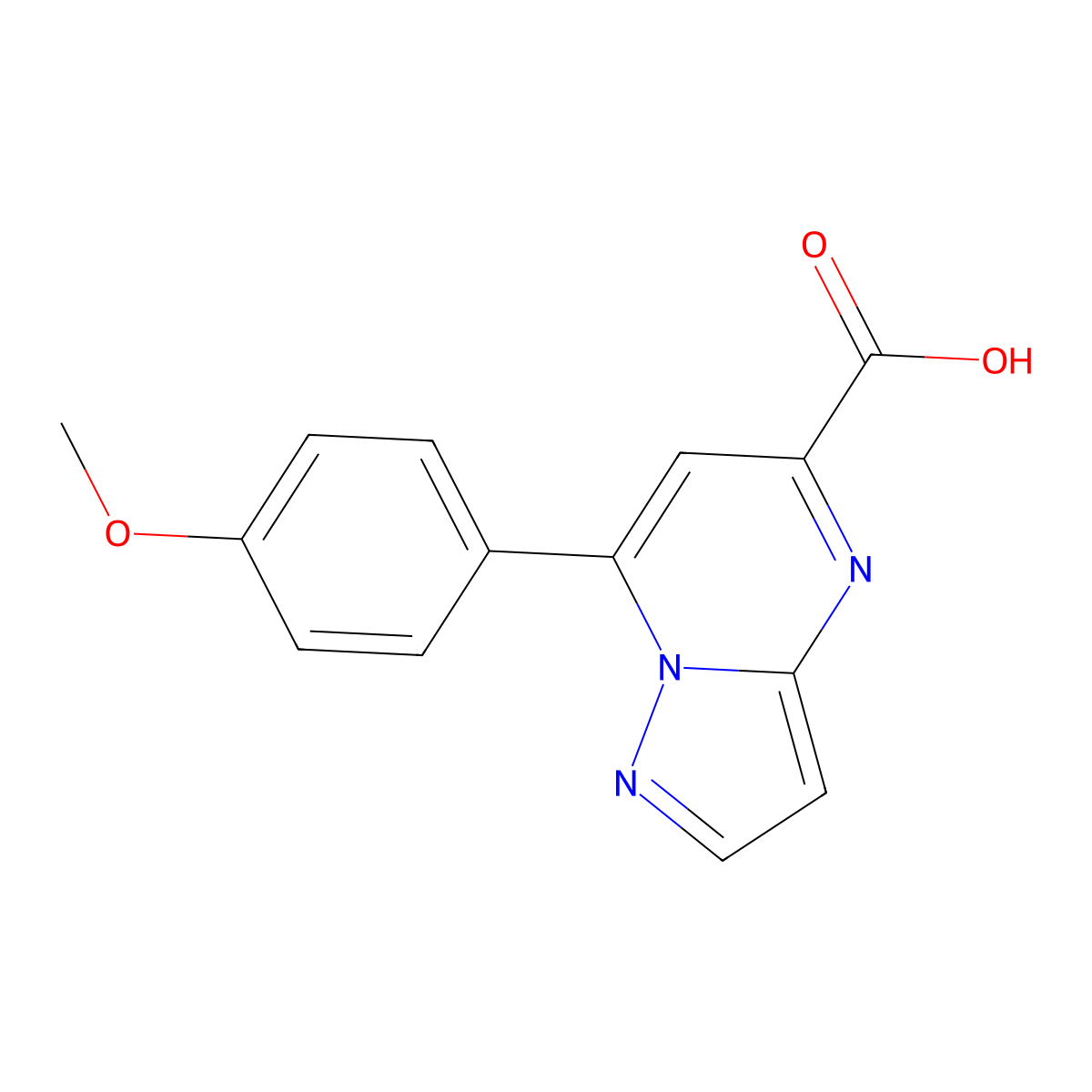 7-(4-Methoxyphenyl)pyrazolo[1,5-a]pyrimidine-5-carboxylic acid molecular structure, CAS 1782662-35-4