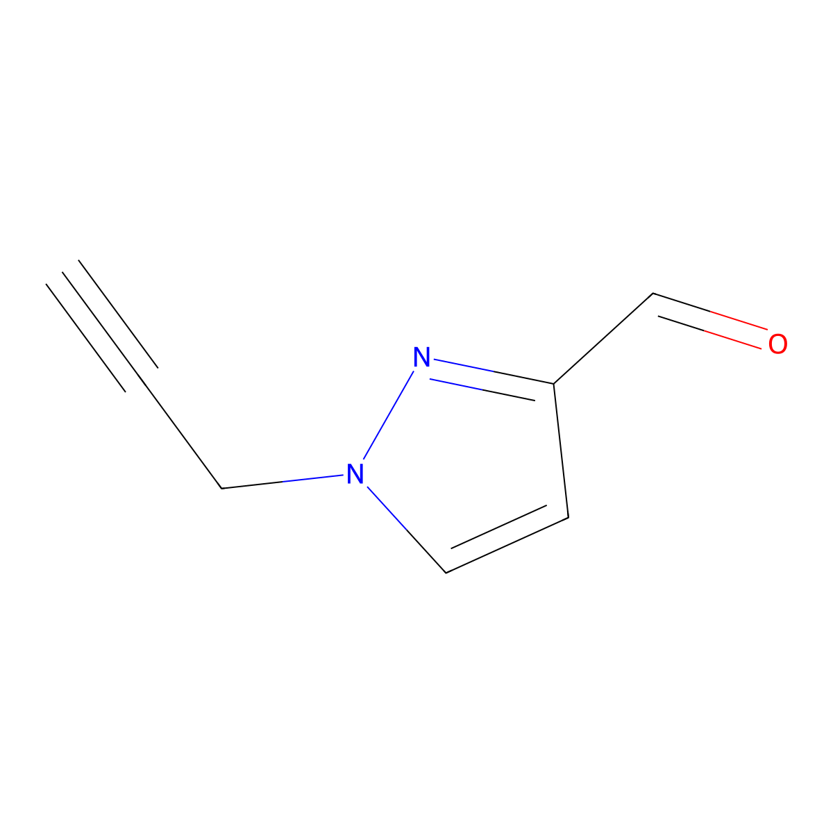 1-(prop-2-yn-1-yl)-1H-pyrazole-3-carbaldehyde molecular structure, CAS 1782666-02-7