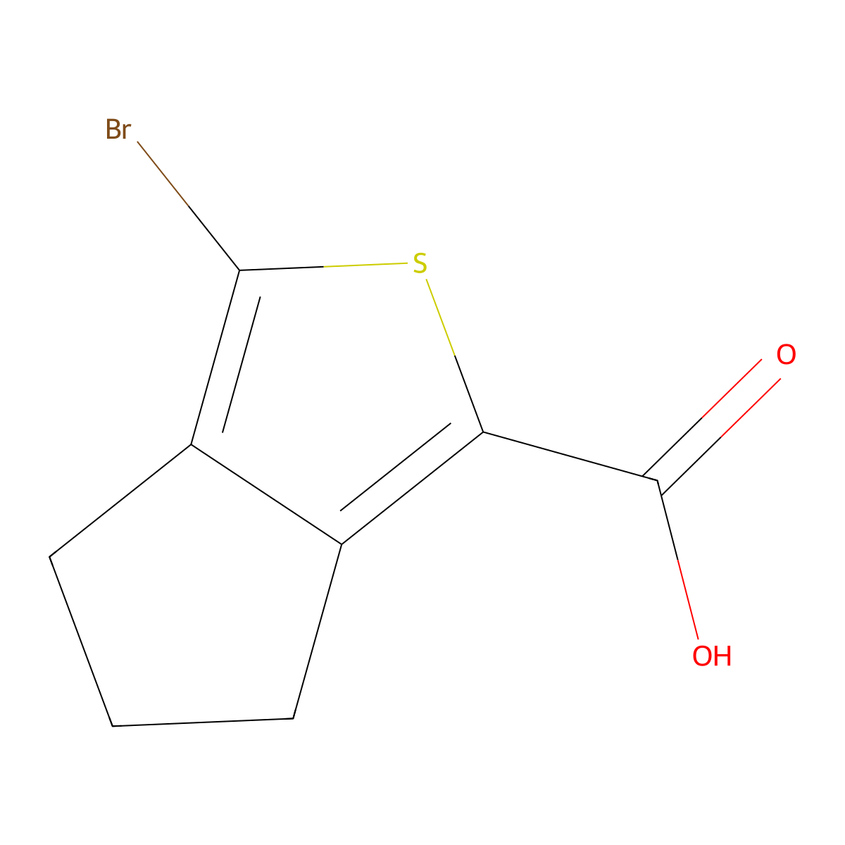 3-Bromo-5,6-dihydro-4H-cyclopenta[C]thiophene-1-carboxylic acid molecular structure, CAS 1782668-10-3