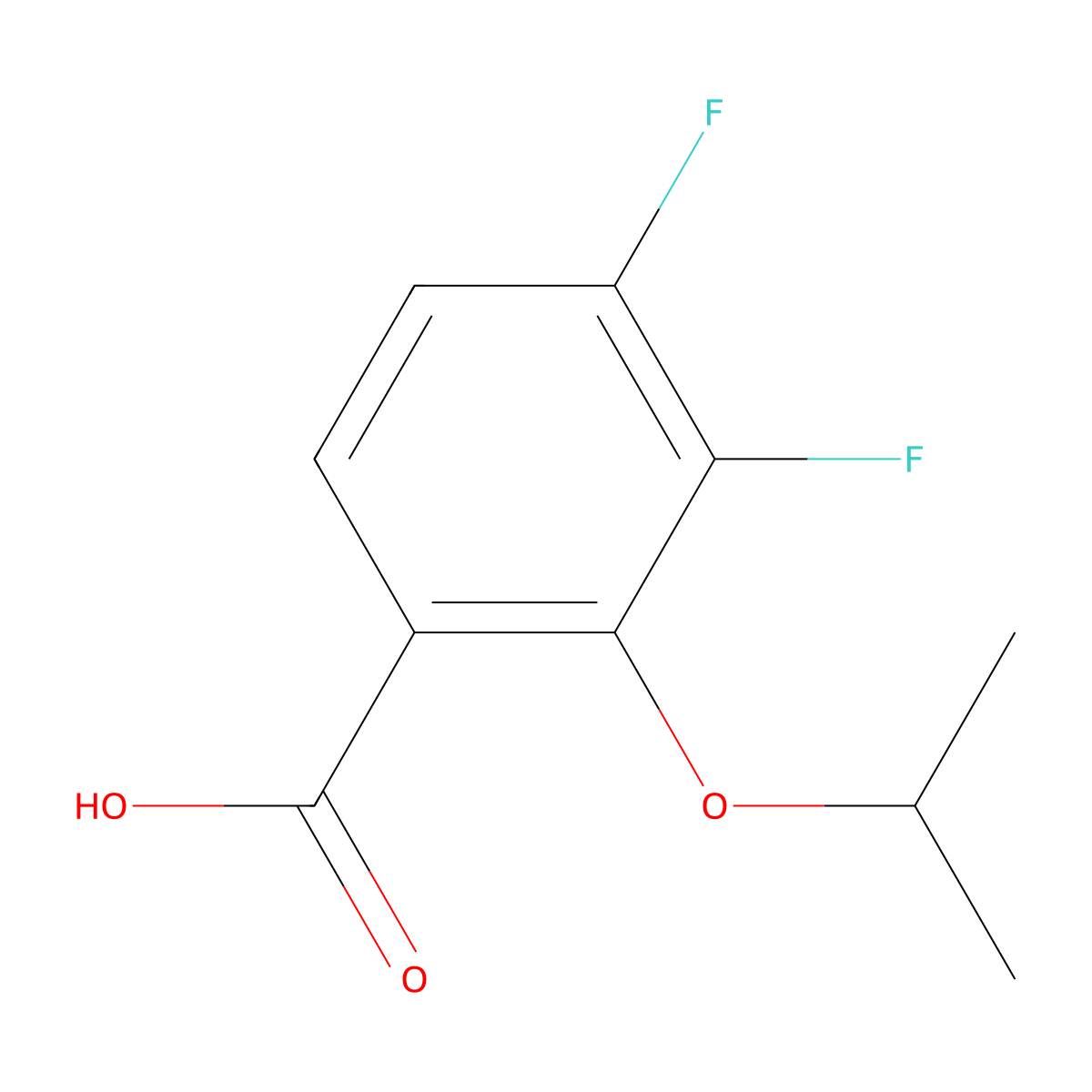3,4-Difluoro-2-isopropoxybenzoic acid molecular structure, CAS 1782671-61-7