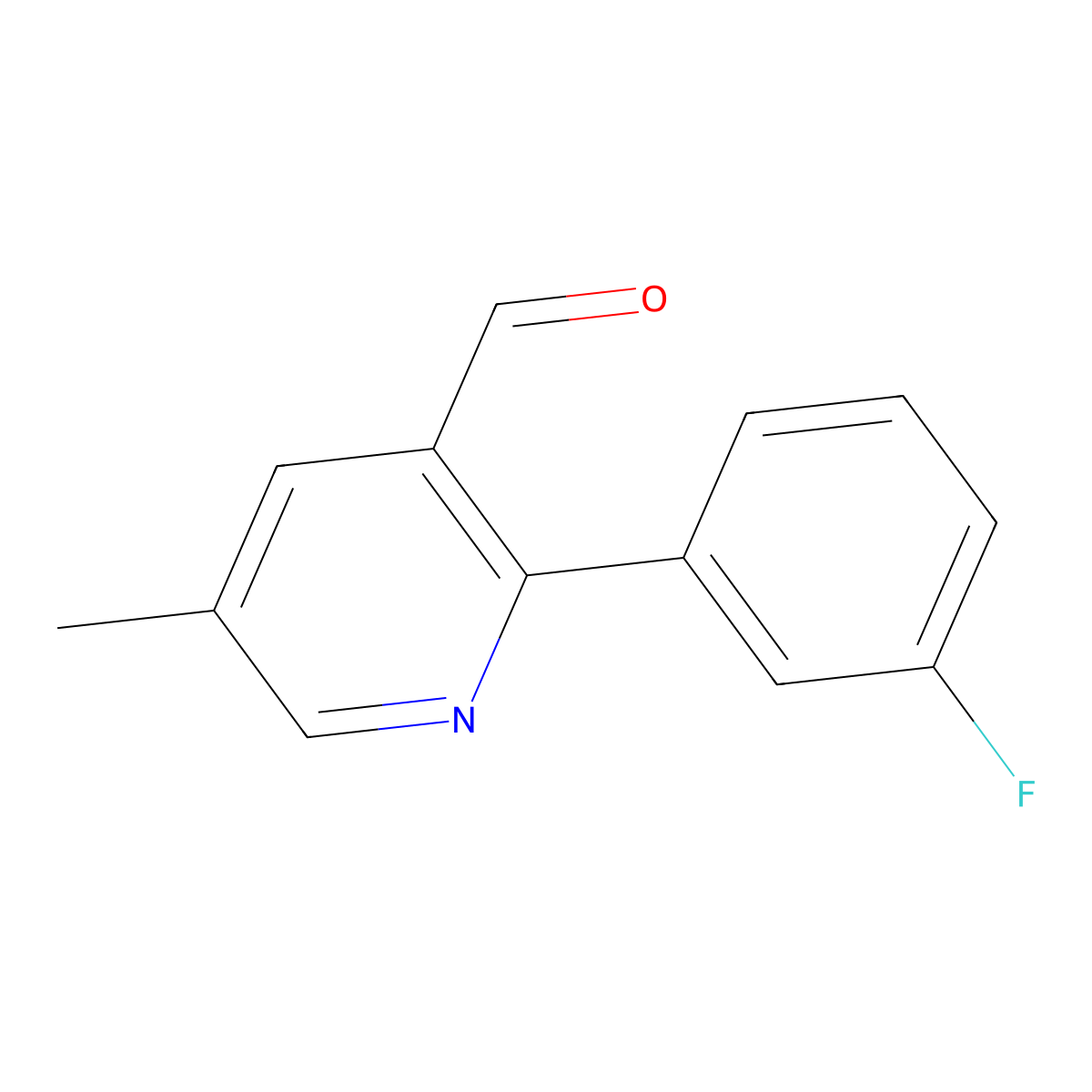 2-(3-Fluorophenyl)-5-methylnicotinaldehyde molecular structure, CAS 1782678-25-4