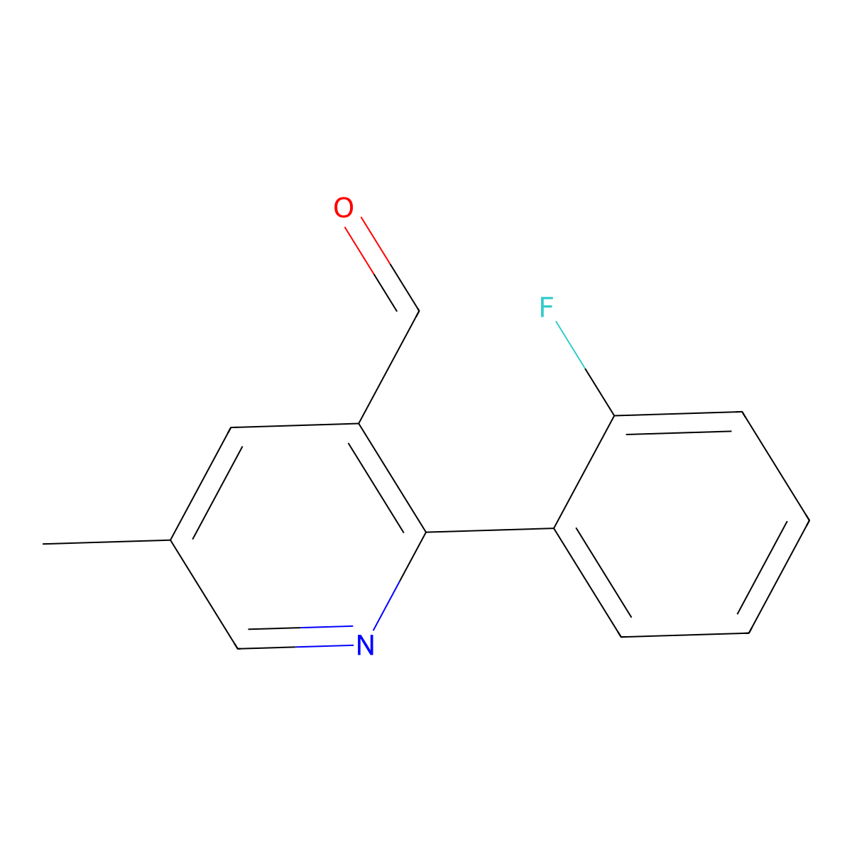 2-(2-Fluorophenyl)-5-methyl-3-pyridinecarboxaldehyde molecular structure, CAS 1782678-32-3