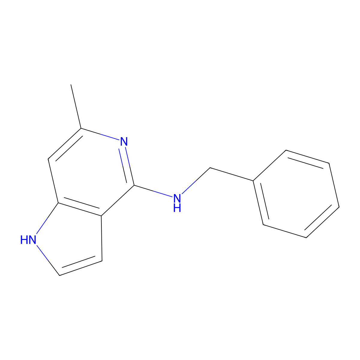 N-Benzyl-6-methyl-1H-pyrrolo[3,2-C]pyridin-4-amine molecular structure, CAS 178268-87-6