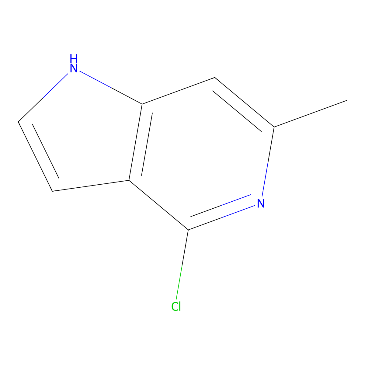 4-chloro-6-methyl-1H-pyrrolo[3,2-c]pyridine molecular structure, CAS 178268-92-3