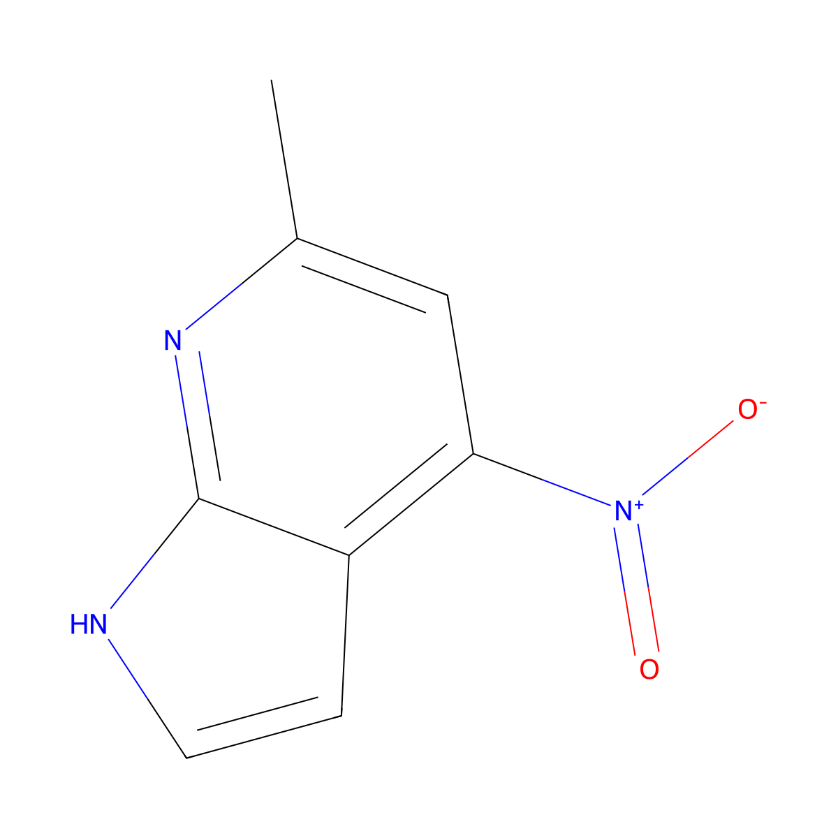 6-methyl-4-nitro-1H-pyrrolo[2,3-b]pyridine molecular structure, CAS 178268-98-9