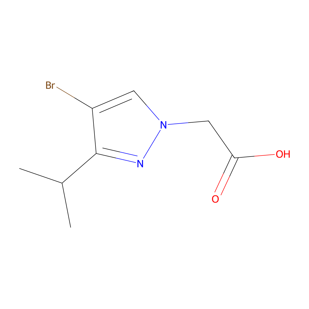 (4-bromo-3-isopropyl-1H-pyrazol-1-yl)acetic acid molecular structure, CAS 1782680-01-6