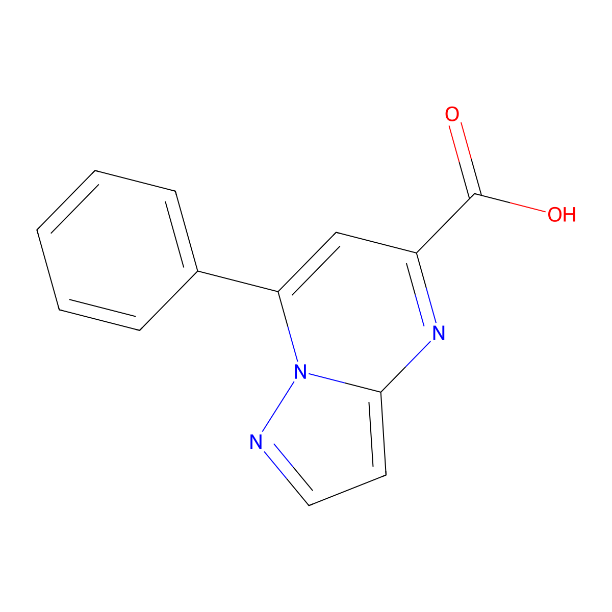 7-Phenylpyrazolo(1,5-a)pyrimidine-5-carboxylic acid molecular structure, CAS 1782684-07-4