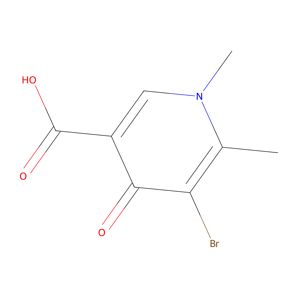 5-Bromo-1,6-dimethyl-4-oxo-1,4-dihydropyridine-3-carboxylic acid molecular structure, CAS 1782688-61-2