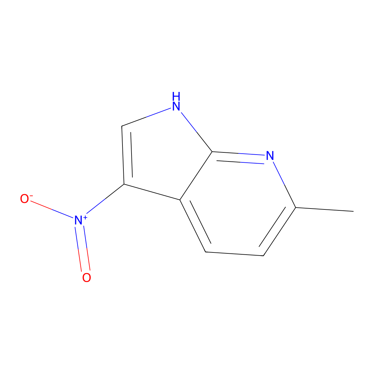 6-Methyl-3-nitro-1H-pyrrolo[2,3-b]pyridine molecular structure, CAS 178269-03-9
