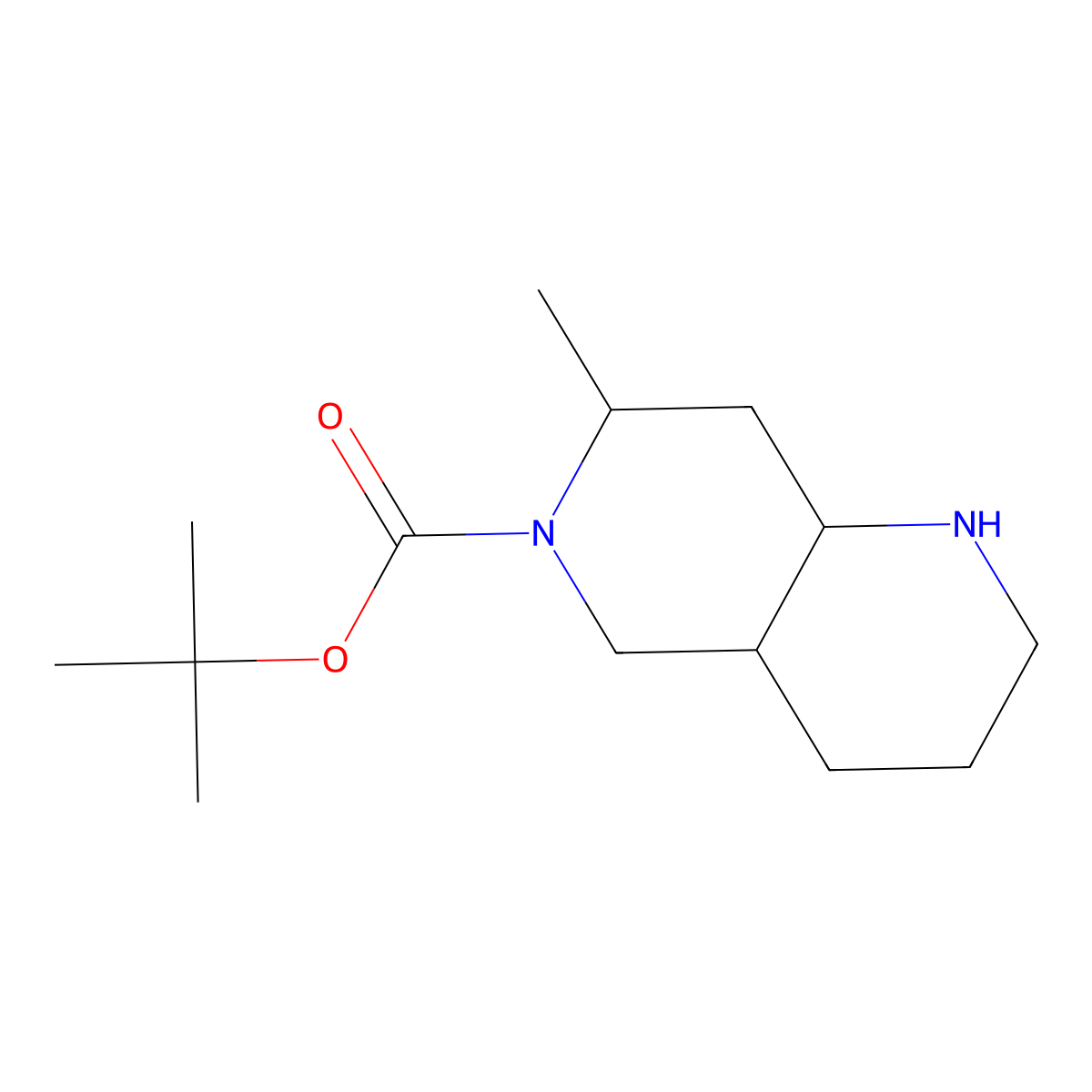 Tert-butyl 7-methyl-decahydro-1,6-naphthyridine-6-carboxylate molecular structure, CAS 1782691-48-8