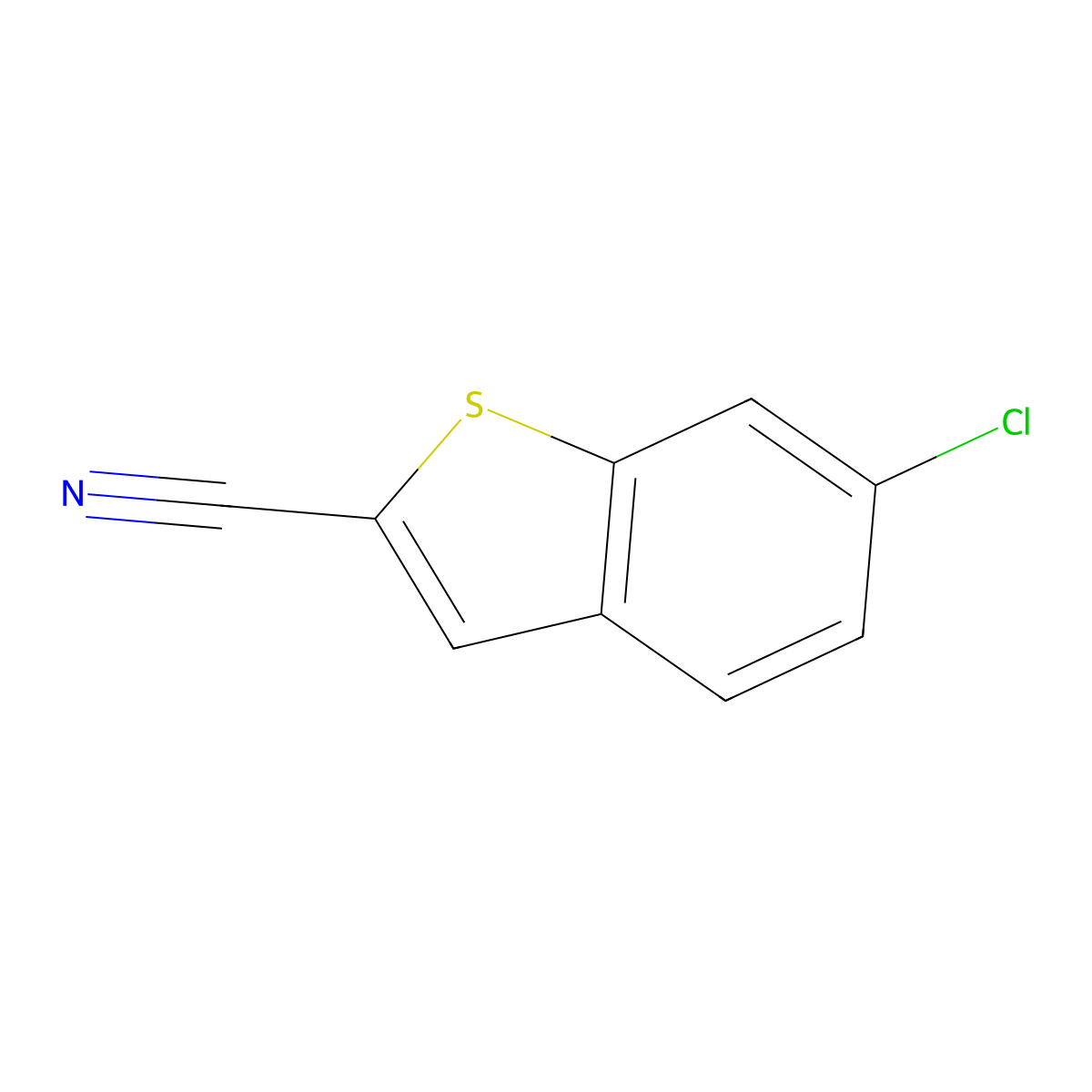 6-Chlorobenzo[b]thiophene-2-carbonitrile molecular structure, CAS 1782693-00-8