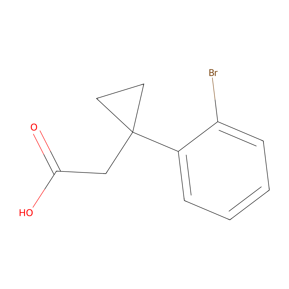 2-(1-(2-Bromophenyl)cyclopropyl)acetic acid molecular structure, CAS 1782696-88-1