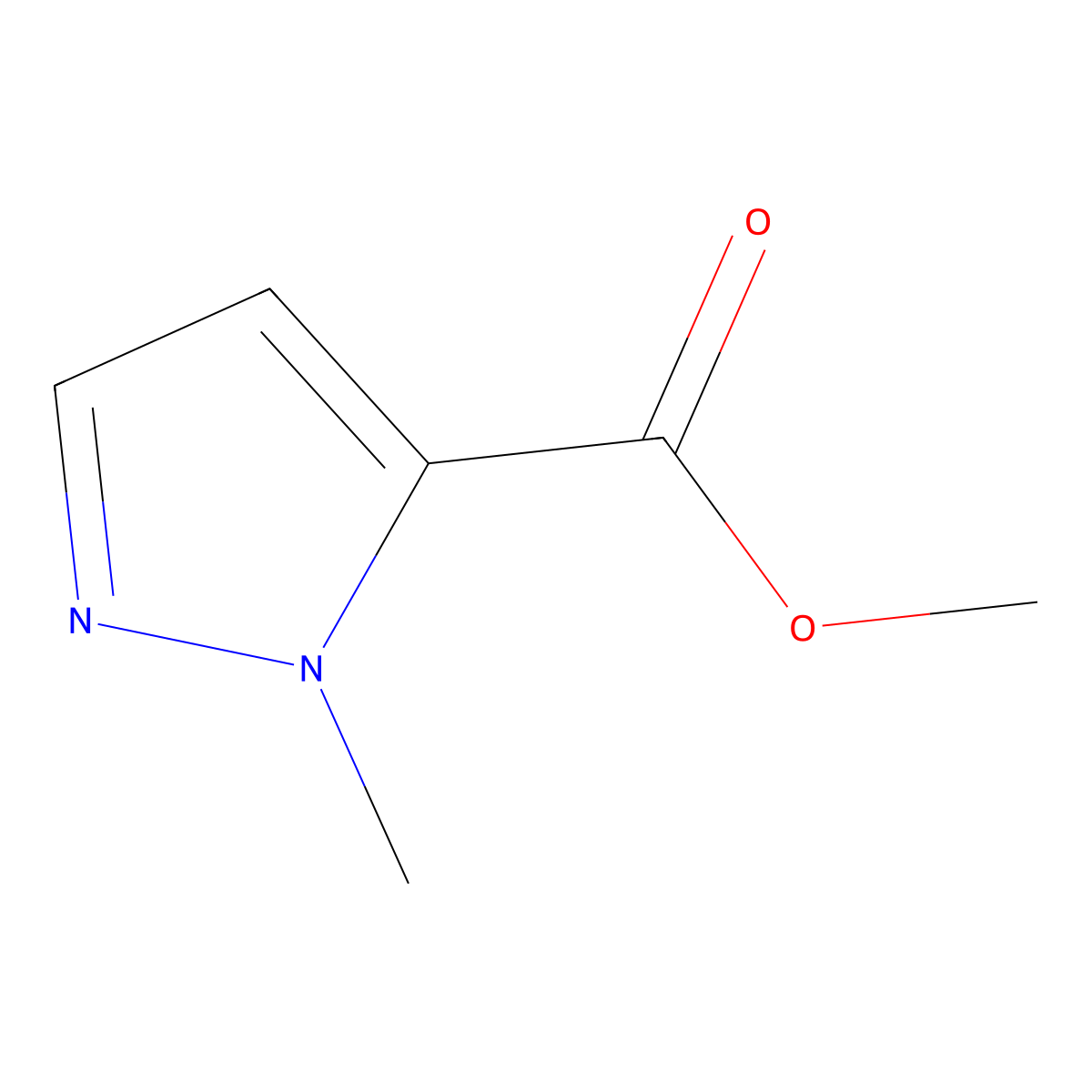 methyl 1-methyl-1H-pyrazole-5-carboxylate molecular structure, CAS 17827-60-0