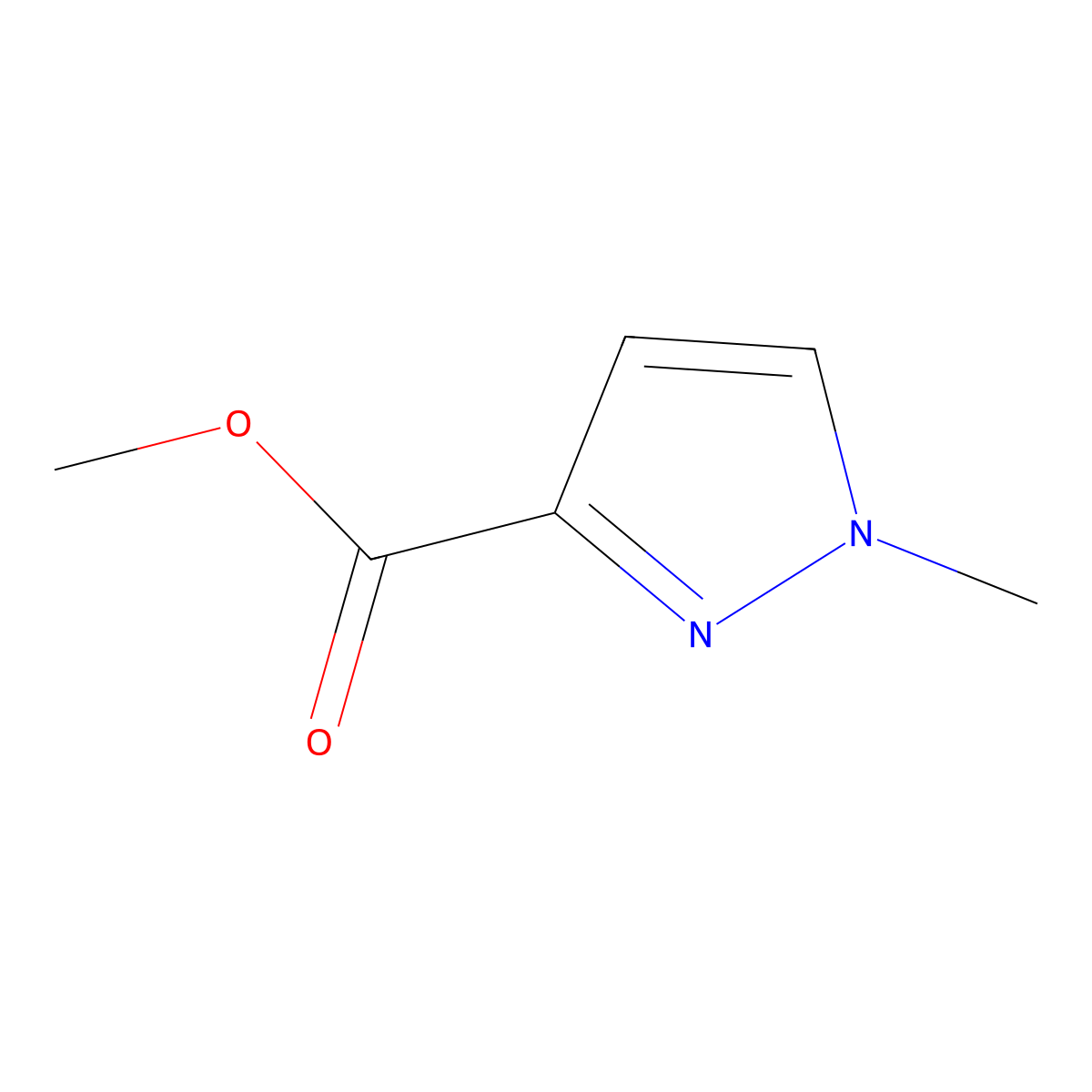 methyl 1-methyl-1H-pyrazole-3-carboxylate molecular structure, CAS 17827-61-1