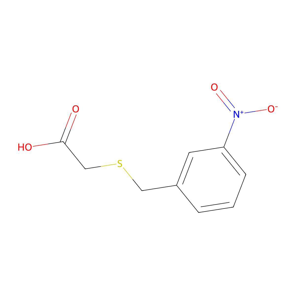[(3-Nitrobenzyl)thio]acetic acid molecular structure, CAS 178270-51-4