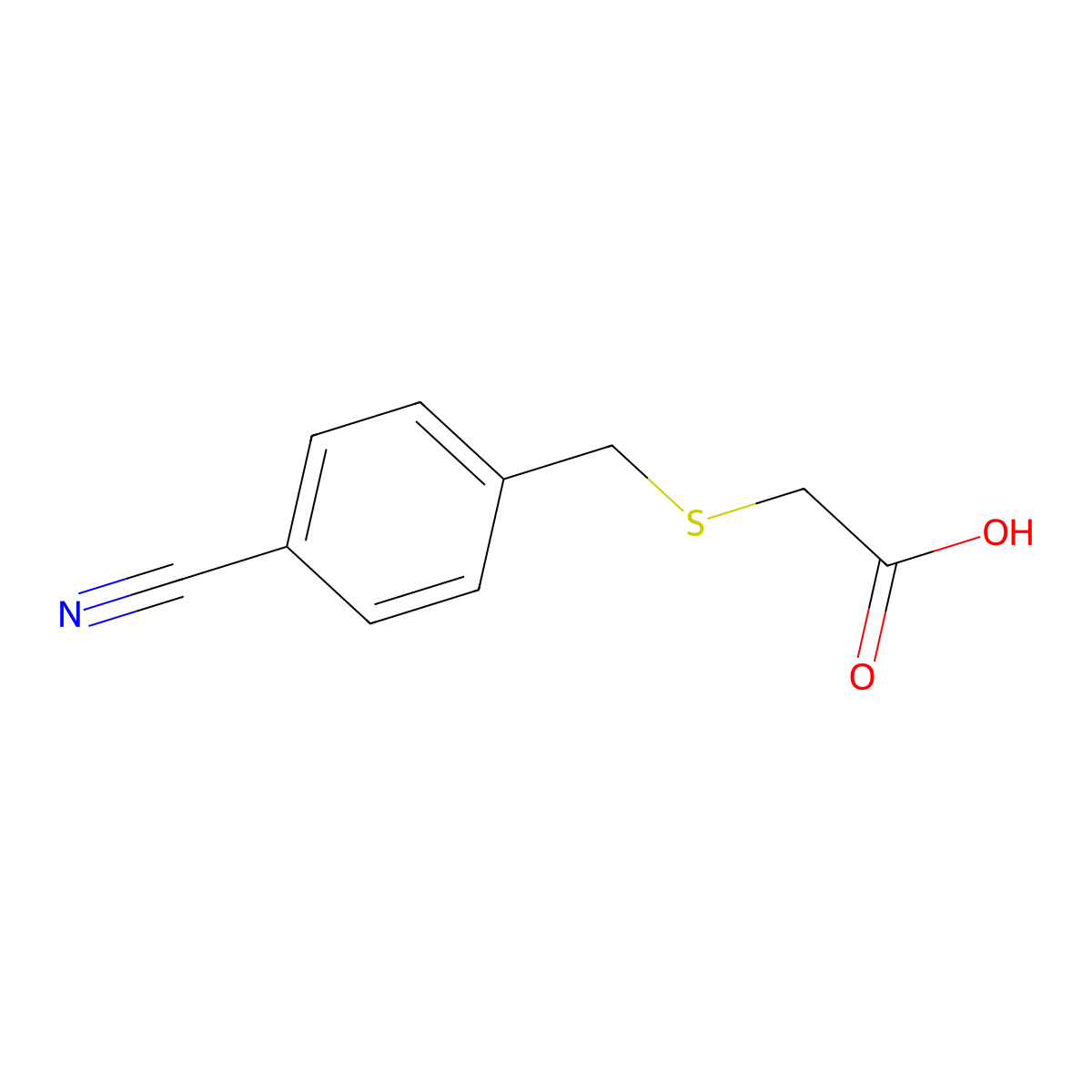 2-{[(4-Cyanophenyl)methyl]sulfanyl}acetic acid molecular structure, CAS 178270-52-5