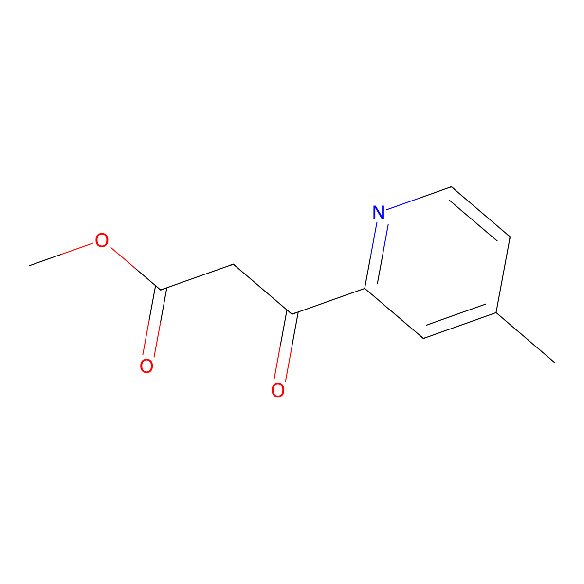 Methyl 3-(4-methylpyridin-2-yl)-3-oxopropanoate molecular structure, CAS 1782714-60-6