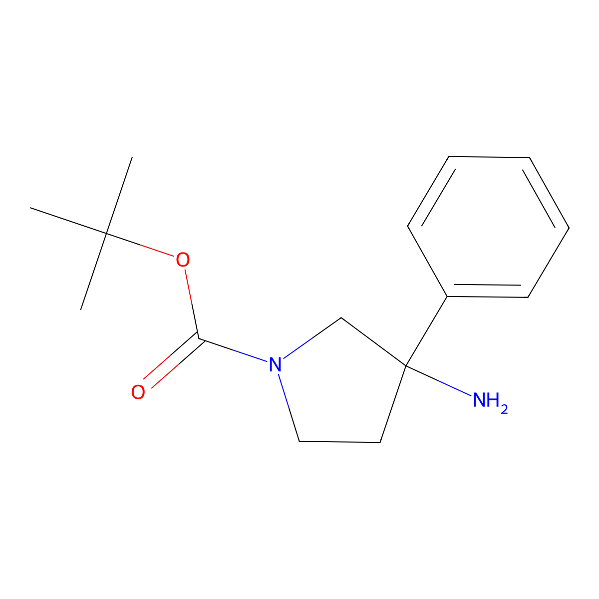 Tert-butyl 3-amino-3-phenylpyrrolidine-1-carboxylate molecular structure, CAS 1782720-91-5