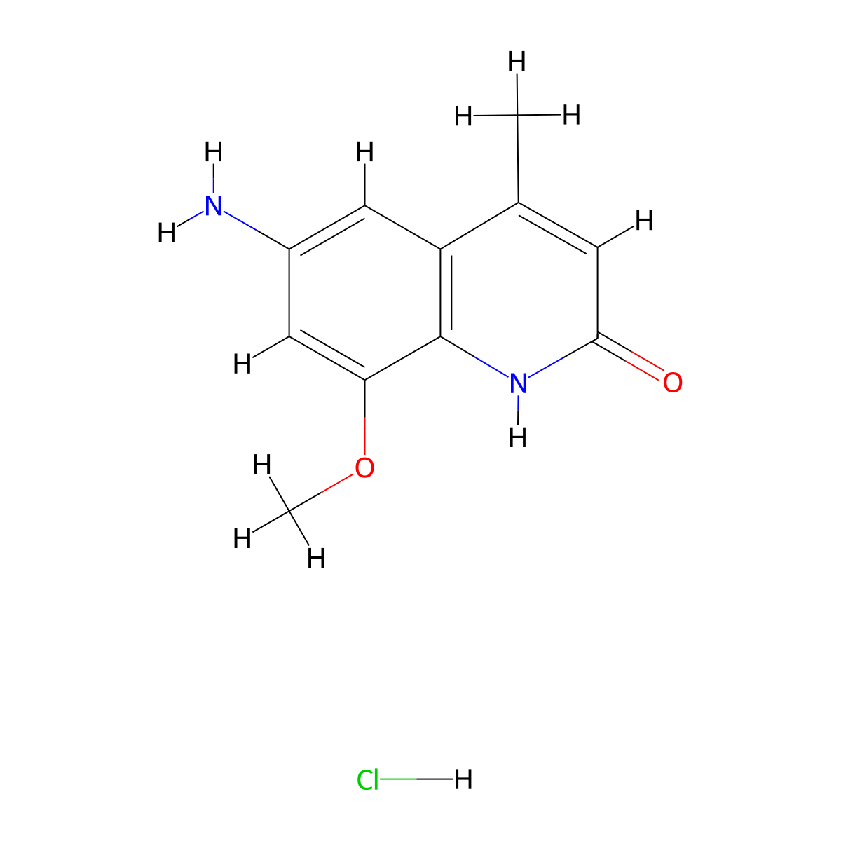 6-Amino-8-methoxy-4-methyl-1,2-dihydroquinolin-2-one hydrochloride molecular structure, CAS 1782726-91-3