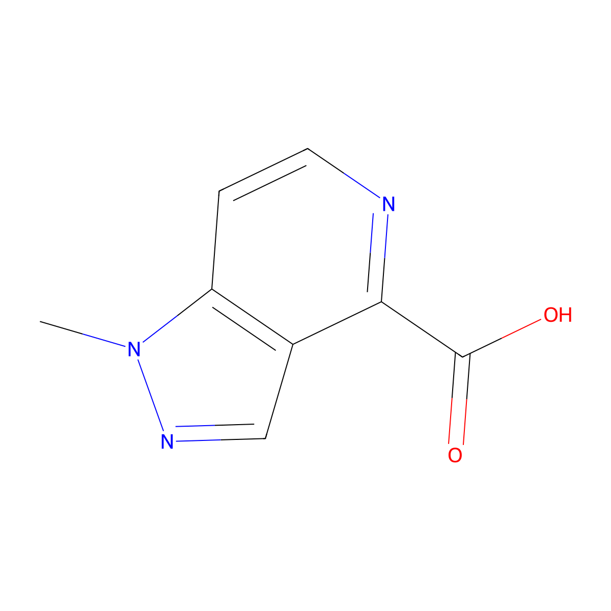 1-methyl-1H-pyrazolo[4,3-c]pyridine-4-carboxylic acid molecular structure, CAS 1782728-04-4