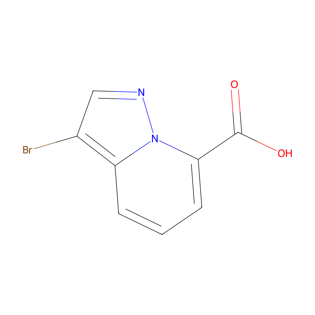 3-Bromopyrazolo[1,5-a]pyridine-7-carboxylic acid molecular structure, CAS 1782743-00-3