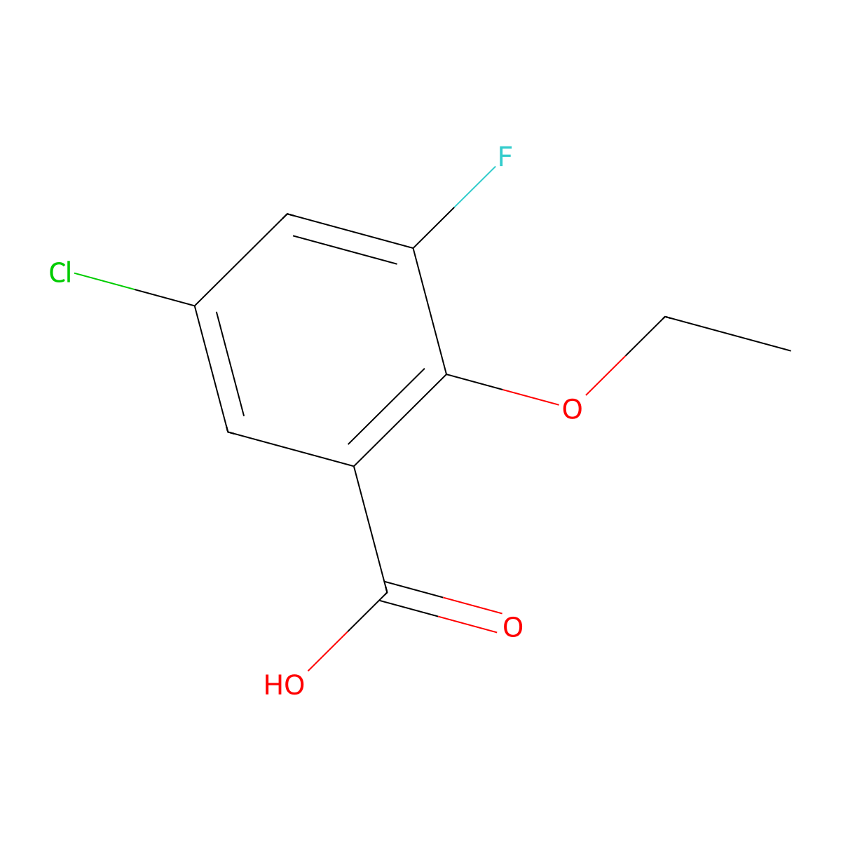5-Chloro-2-ethoxy-3-fluorobenzoic acid molecular structure, CAS 1782747-41-4