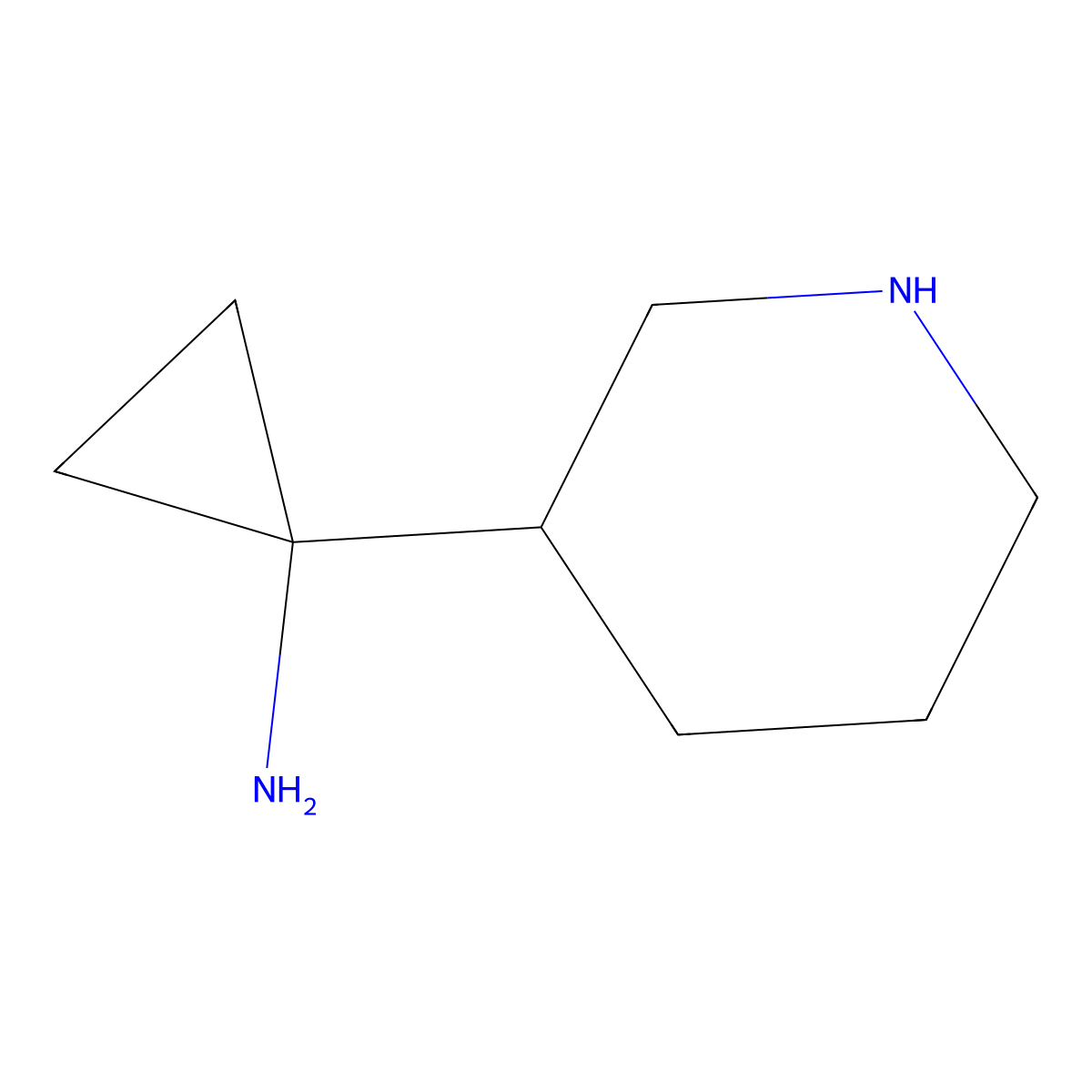 1-(Piperidin-3-yl)cyclopropan-1-amine molecular structure, CAS 1782762-78-0